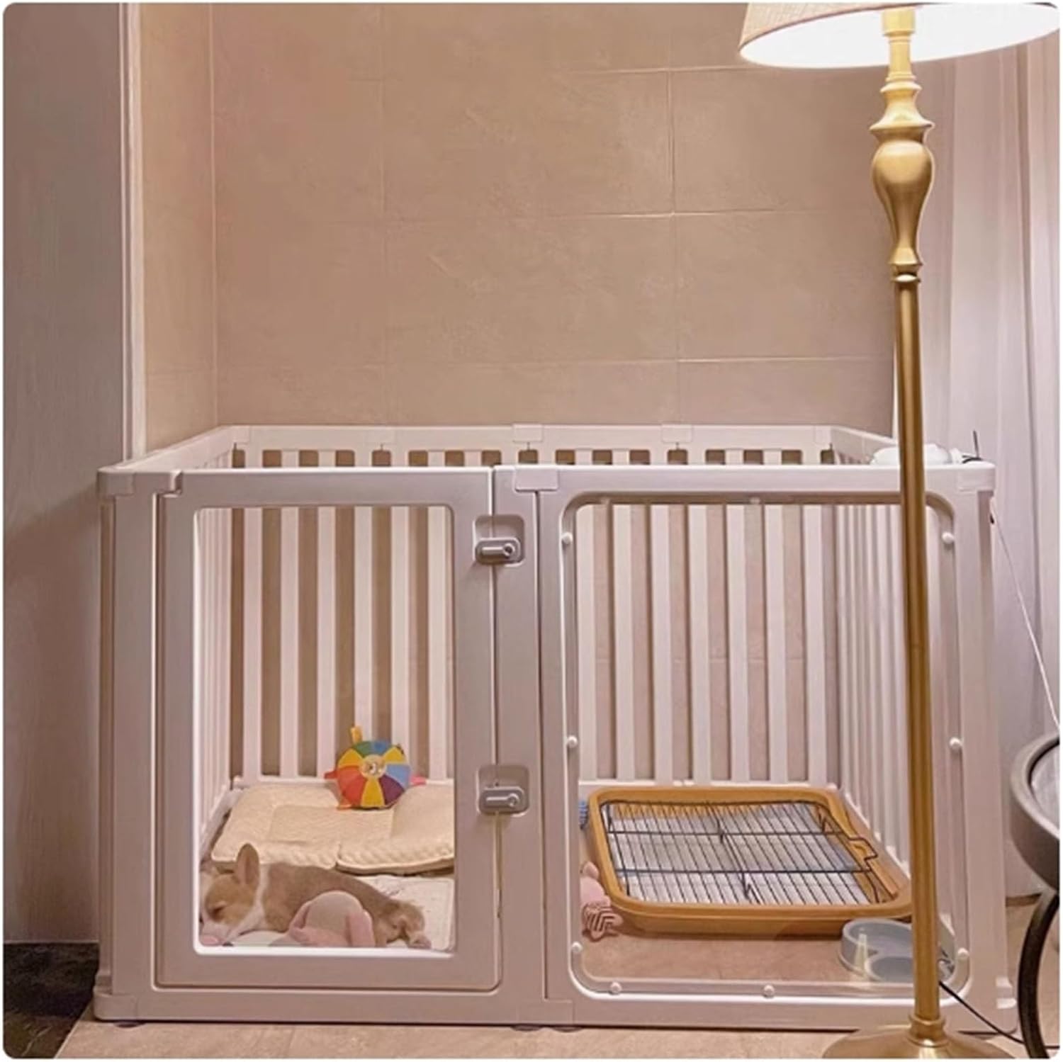 Cat Cages Indoor Litter Dog Playpens Caves Houses Box Kitten Cage Cats Outdoor Enclosures,Clear Acrylic Dog Playpen with Door, Indoor Pet Playpen for Puppies, Bunnies, Cats & Pigs, Easy Asse