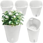 Paquet de 10 3 inch Pots d'auto-arrosage pour les plantes intérieures, petits pots auto-arrosage avec indicateur de niveau d'eau et évents multiples, planteurs auto-abreuvement pour les végétaux intérieurs, orchidée, sucent, herbes
