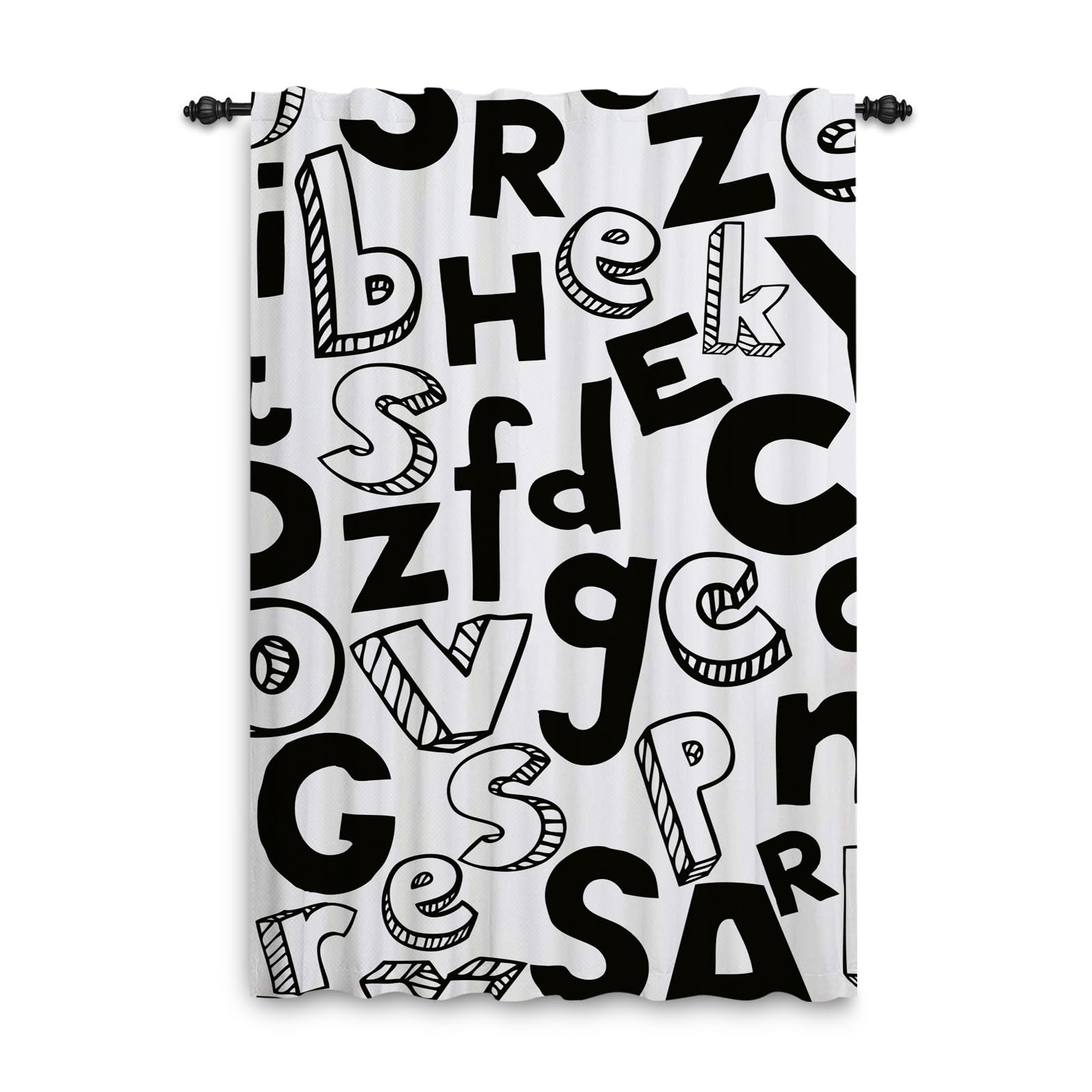 Rideau passe-tringle alphabet 135x229 anti-éblouissement pour dortoir de crèche