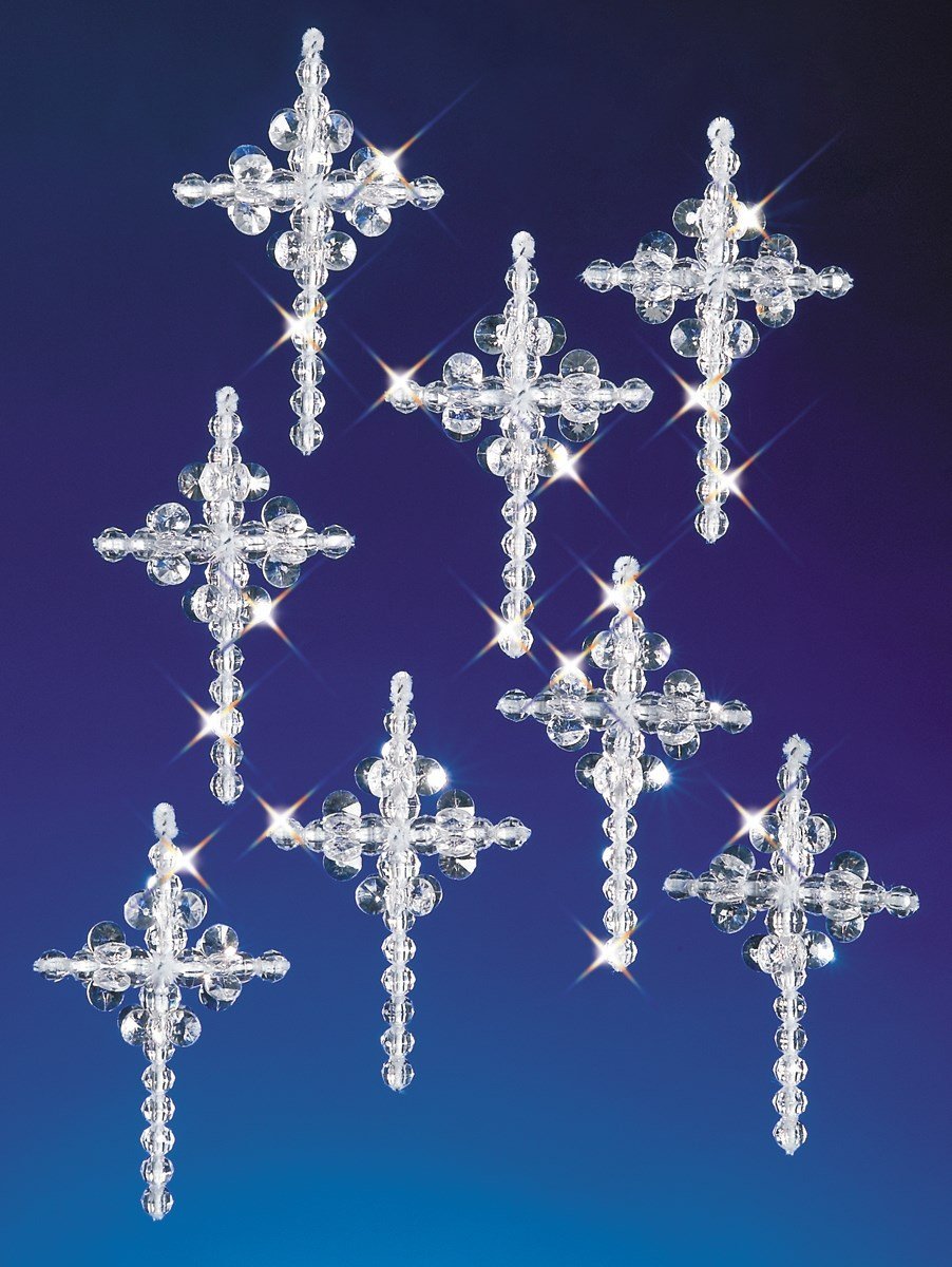 Beadery Holiday Beaded Ornament Kit, Crystal Crosses, 1.25-Inch, Makes 24 (BOK-5536) - Image 2