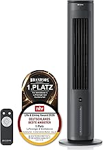 Brandson - Luftkühler mit Wasserkühlung Verdunstungskühler - Preisträger 2026 - Ventilator Turmventilator - mobile Klimaanlage ohne Abluftschlauch - 5 in 1 - leise - 4,7 L Wassertank