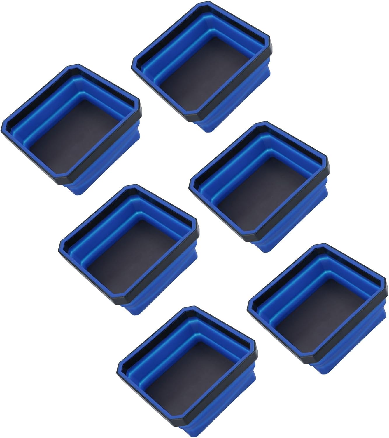 Collapsible Magnetic Parts Tray Dish Storage Bowl Holder Oil Resistant Plastic 2pc