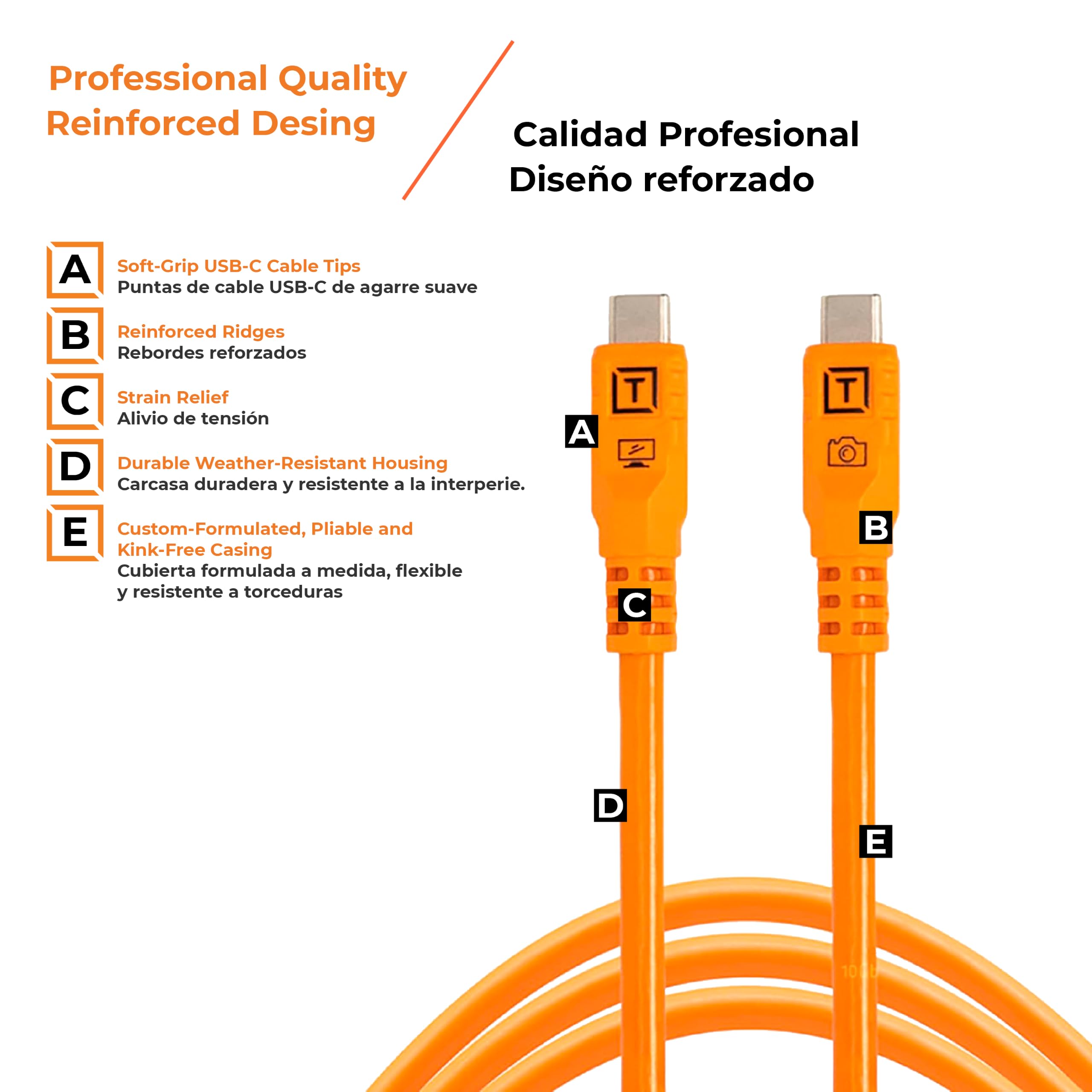 Tether Tools TetherPro Optima 10G USB-C Esclusivo trasferimento dati, cavo dritto a dritto