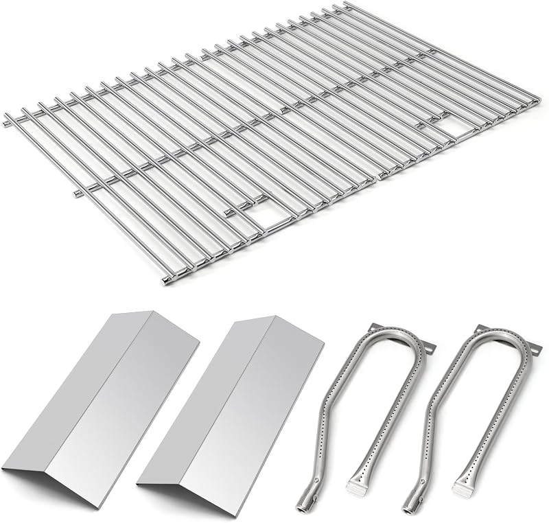 Grill Replacement Parts for Cuisinart CGG-306 CGG306 Gas Grill, Grill Cooking Grate 306-20087 & Flame Tamer 306-20133 & Gas Burner 306-20092 Replacement for Cuisinart Gas Grill CGG-306