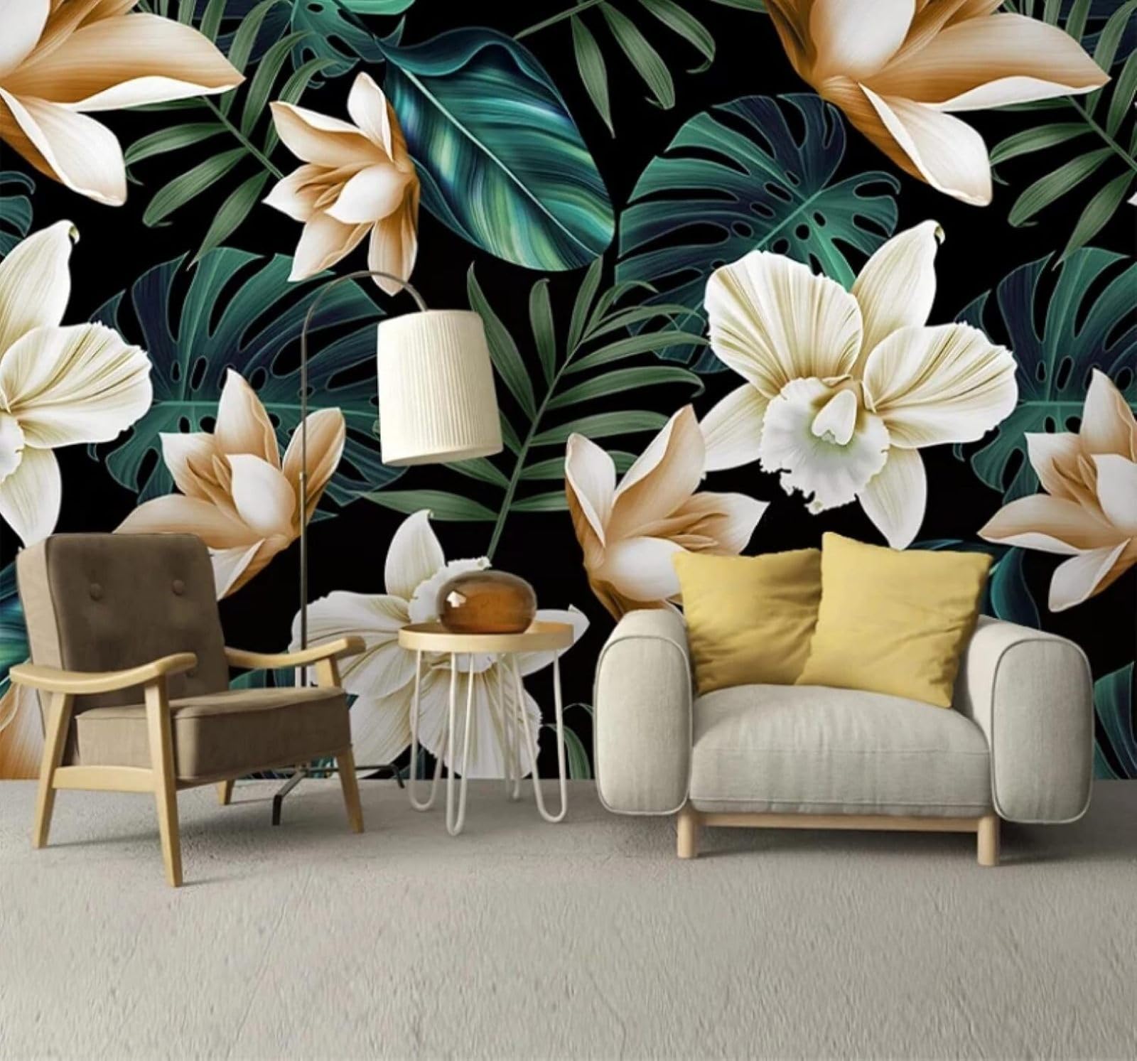 Papier peint feuille de bananier XLMING pour masquer défauts mur
