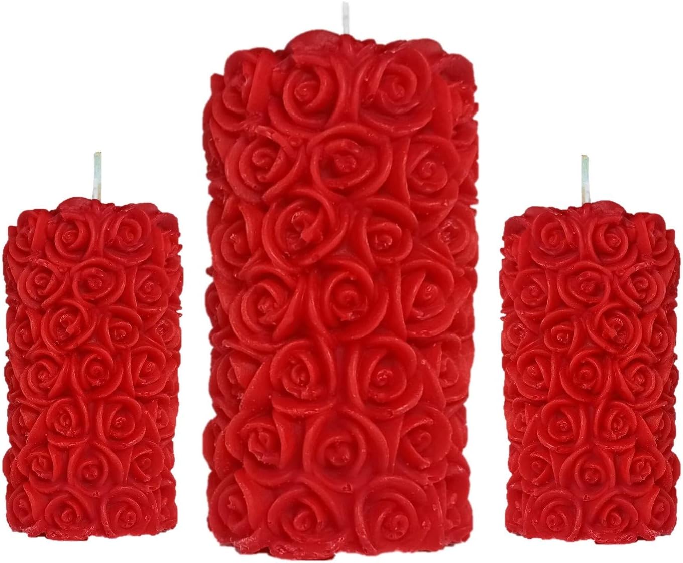 Shraddha Creation Rose Pillar Big and Small Decorative Wax Candle, Rose