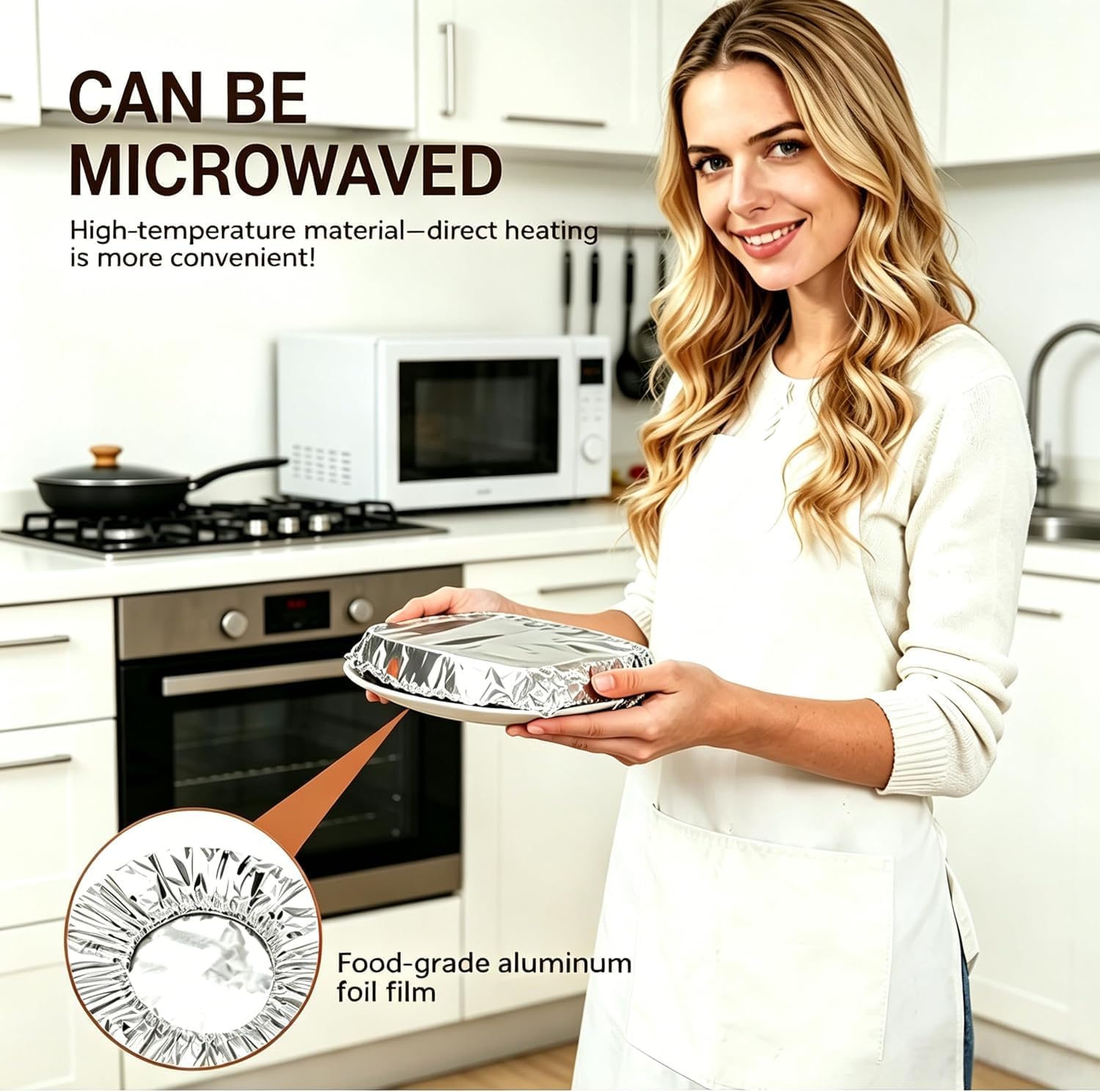 Aluminum Foil Elastic Food Cover, New Reusable Fresh Keeping Food Cover for Kitchen, Parties & Picnics, Heat Retaining Food Storage Covers for Bowls, Plates, Pots & Containers (30 Pcs)