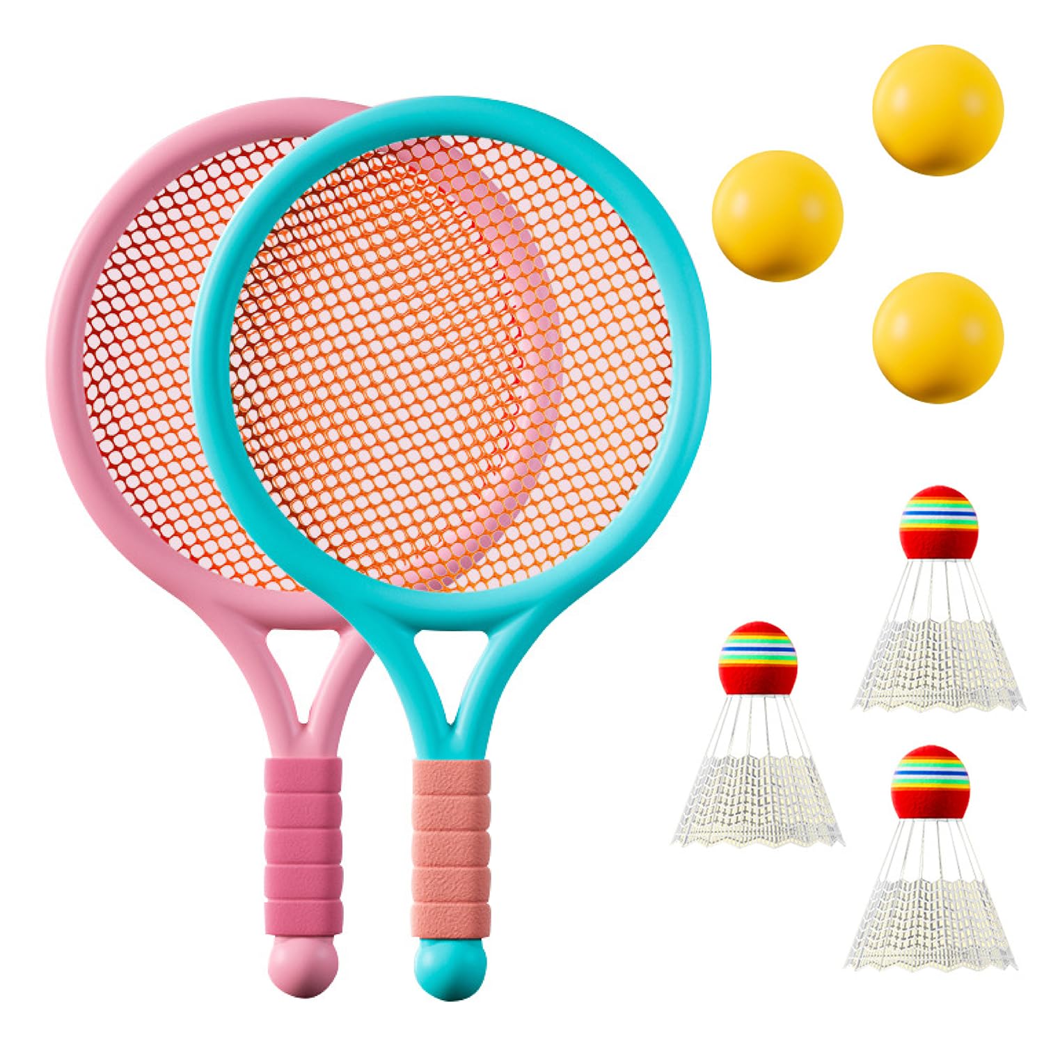 Raqueta de Tenis para Niños Interior y Exterior Azul Rosa
