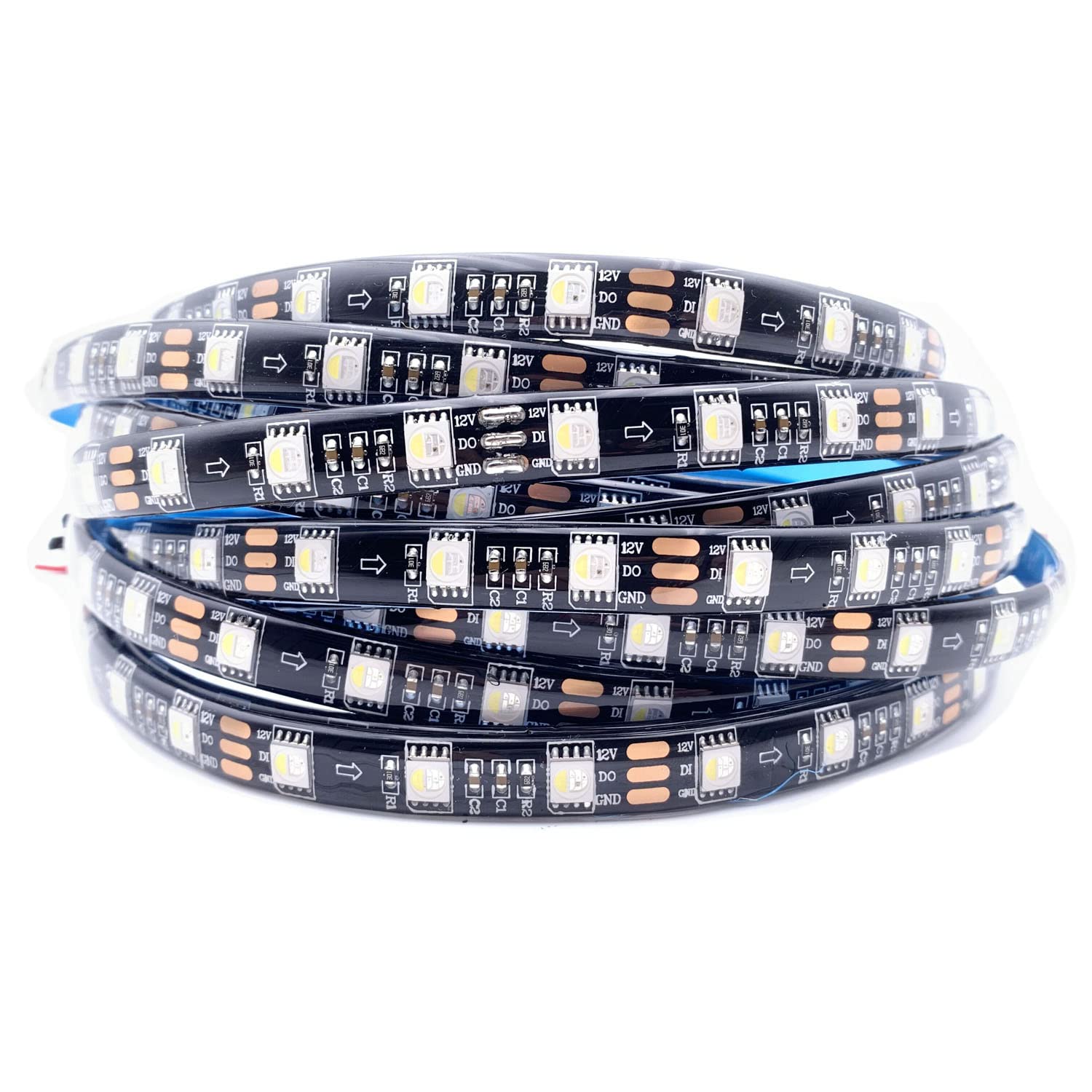 5M DC12V SK6812 RGBW RGBWW LED Streifen 60LEDs/m 5050 SMD Flexible LED Licht DC12V IP20 IP65 IP67 Weiß/Schwarz PCB 1 IC fahrer 3 leds (12V 5M SK6812 RGBW, Black Pcb Ip65)