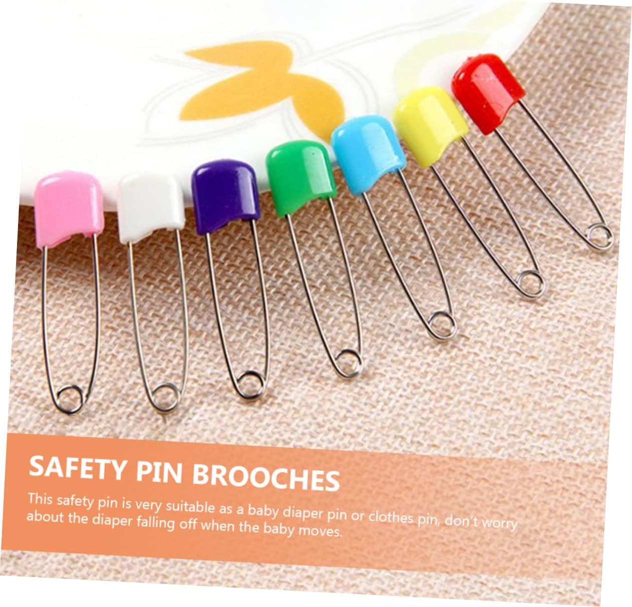 BESTOYARD 200 Pcs Child Safety Pins Baby Diaper Pin Clothing Safety Pin Old Diaper Pin Safety Pin Fastener Vintage Diaper Pin Cloth Diaper Fasteners Nappy Colored Safety Plastic Metal Bib