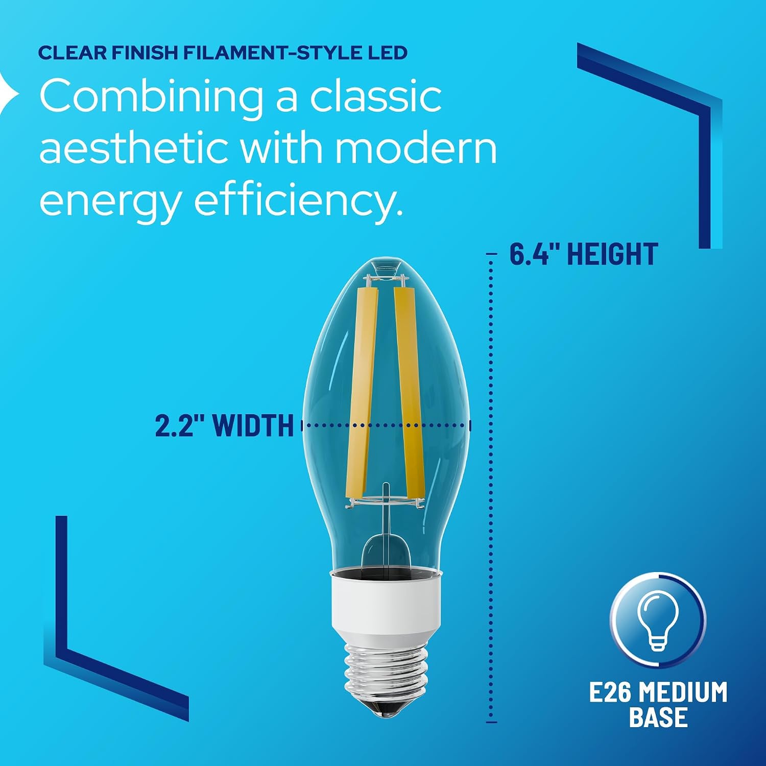 KASTLITE Vintage Filament Style LED Edison Bulb Retrofit, LED-8060E50 Dimmable 15W 2700LM 5000K 100W HID Equivalent Lamp - E26 Medium Base Clear Glass Incandescent Replacement Decorative Light Bulbs