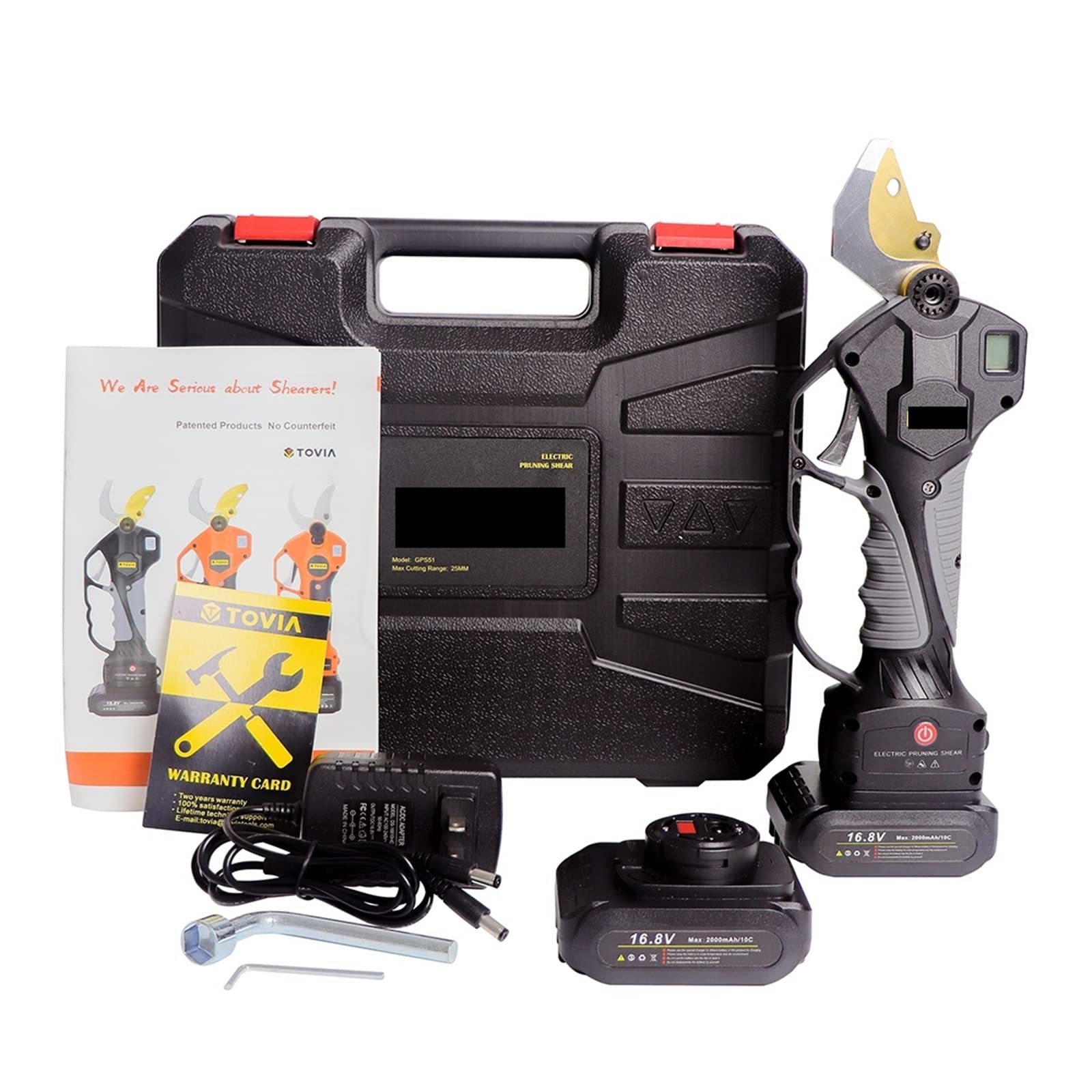Sekatory Elektryczne 25mm bezprzewodowy sekator elektryczny 16.8V litowo-jonowy nożyce do przycinania wydajne drzewka owocowe Bonsai przycinanie gałęzi Cutter(Shears(Case))