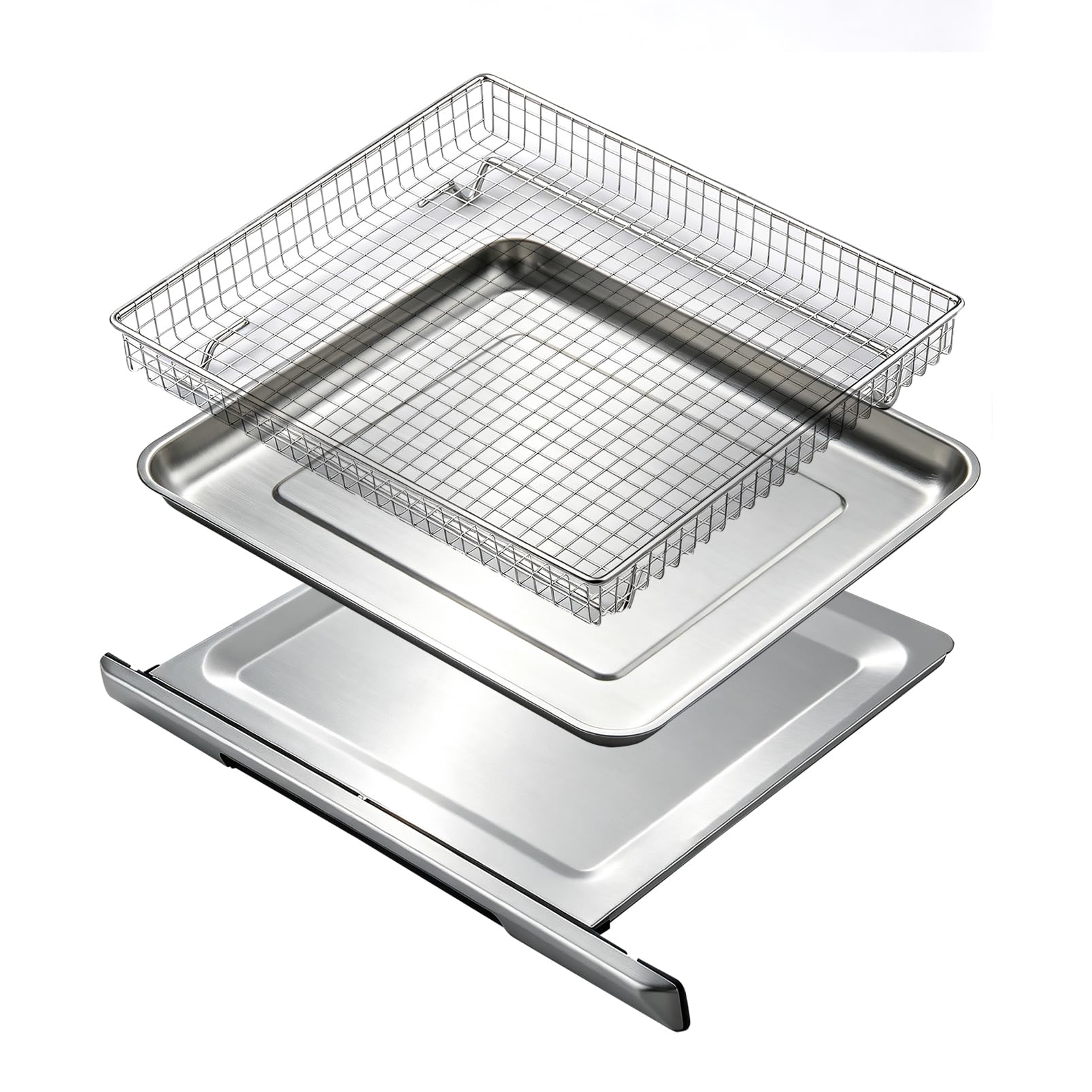 TOA-65 CTOA-130PC3 Vassoio per friggitrice ad aria, parti di ricambio per vassoio per briciole Cuisinart tostapane forno inferiore cestello TOA-65CT CTOA-130PC2 304 in acciaio inossidabile 304