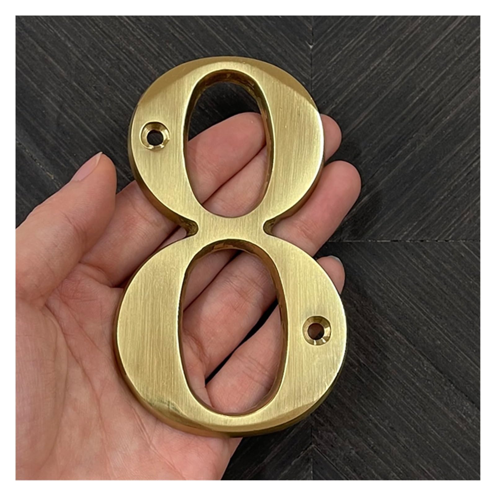 KVIVI Door Plaques Personalised Front Door 4 Inch 100mm Solid Brass Modern House Number Apartment Door Numbers Home Number Mailbox Address Outdoor Sign Plates (Color : No. 8, Size : 10cm)