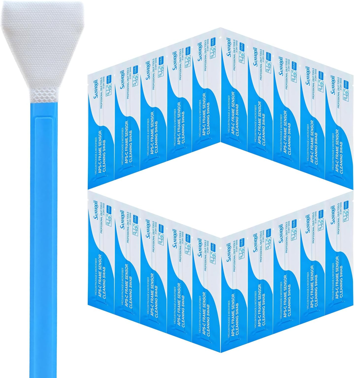 SANHOOII Dry APS-C Sensor Cleaning Swabs (CCD/CMOS), 20pcs 16mm DSLR or SLR M...