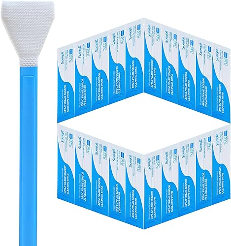 Hisopos de limpieza de sensores secos APS-C (CCD/CMOS), 20 piezas de 0.630 in DSLR o SLR Kit de limpieza de cámara digital sin espejo (sin solución