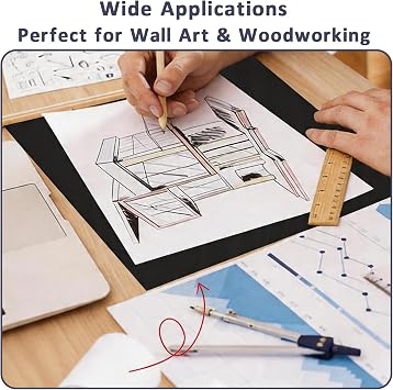 50 Sheets Transfer Paper, Black Carbon Paper for Tracing, Graphite Transfer Paper for Copy Paper Wood Canvas Artist Lettering Sketching (A4/8.3 x 11.7 Inches)