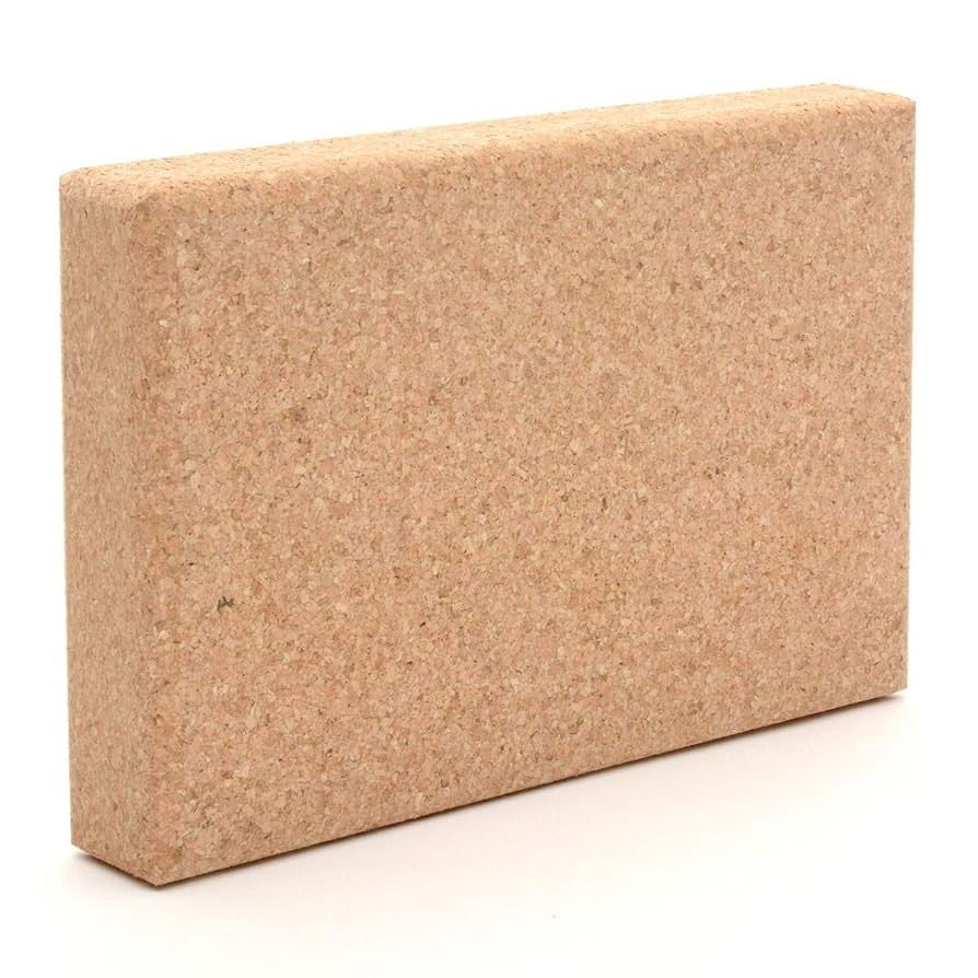 Cork Yoga Block Standard - By ZenYogaWedge - Premium 100% Natural Plain