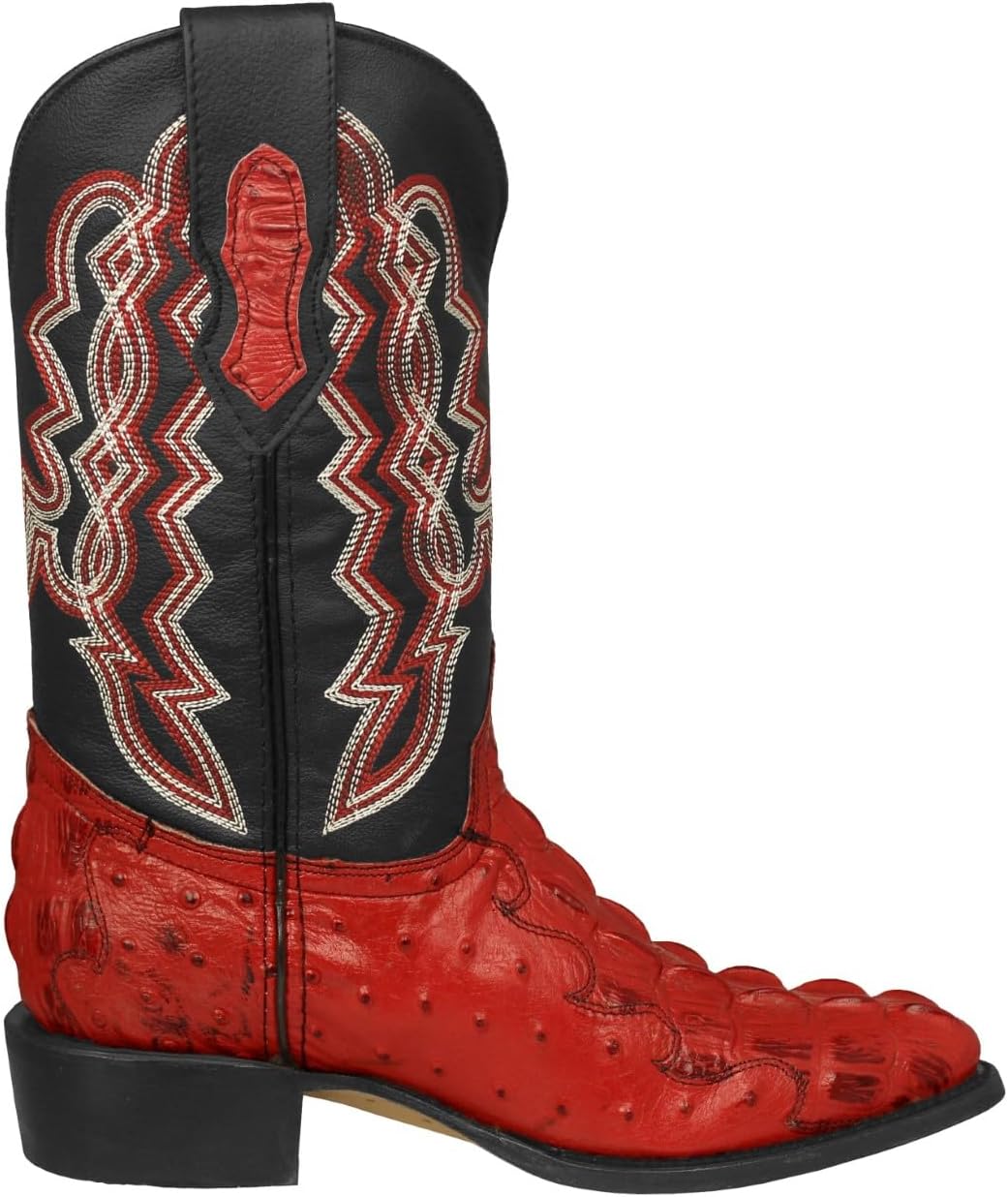 Texas Legacy Mens Red Western Wear Cowboy Boots Crocodile & Ostrich Print J Toe - Image 3