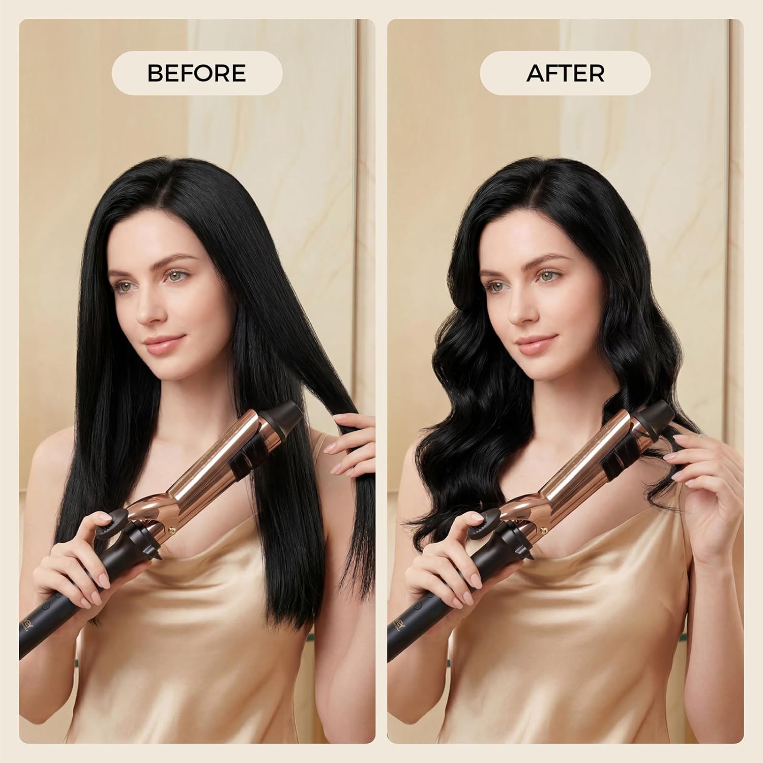 SVEY 1.5 inch Curling Iron, Dual Voltage Ceramic Curling Iron 1 1/2 inch