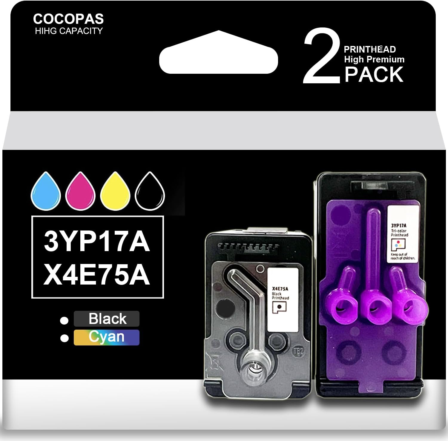 High Capacity 3YP17A X4E75A Printhead Replacement for HP smart Tank 660 670 700 6000 6001 7000 7001 7300 7301 7600 7602 Series Printers Replacement with 6001 Remanufactured Printhead
