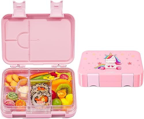 JOYHILL Lonchera para niños, lonchera Bento a prueba de fugas con 4-6 compartimentos, contenedores de almuerzo sin BPA Bento Box para adultos y
