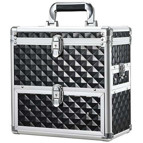 Frenessa Nail Polish Makeup Train Case with Drawer and Dividers