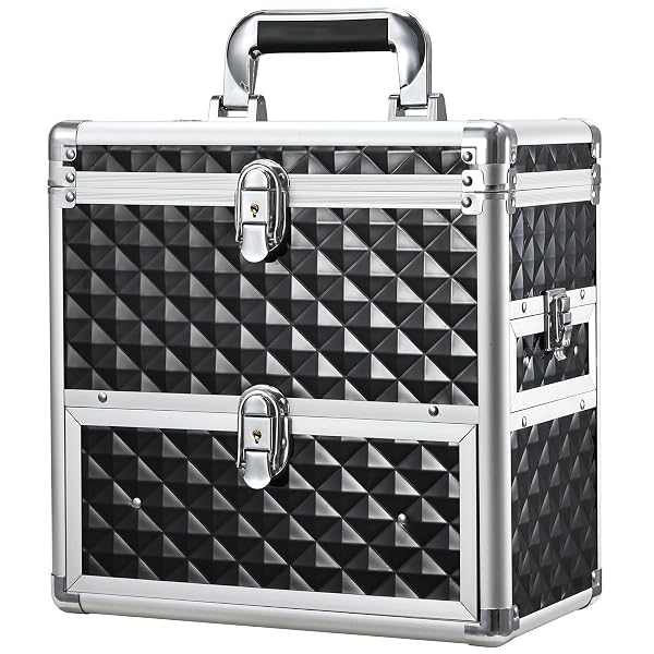 Frenessa Nail Tech Case - Makeup & Nail Kit Storage Organizer with Mirror, Drawer & Dividers - Cosmetic Box for Artists
