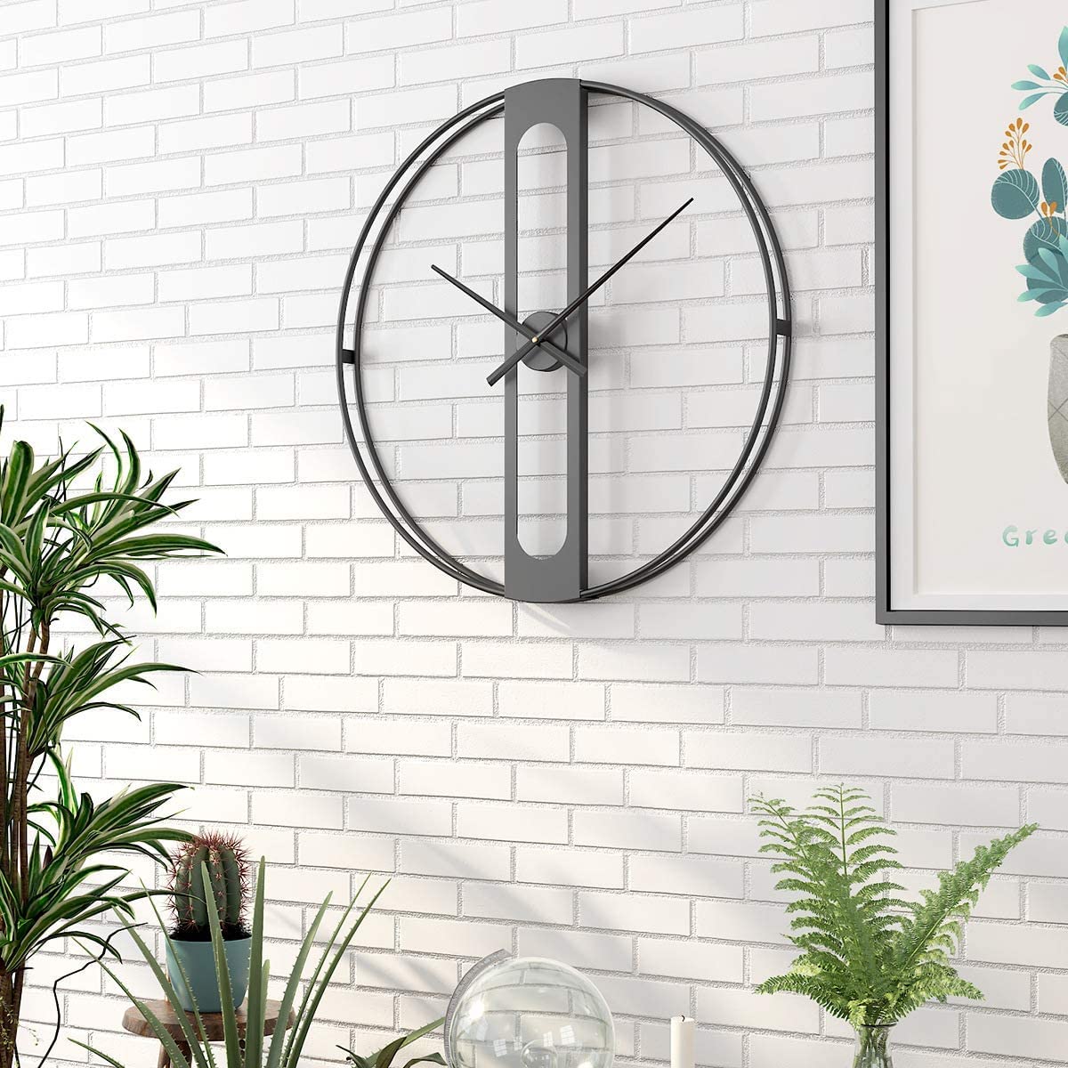 Zegar Ścienna Wiszący Zegar Nowoczesny Duży Zegar Ścienny 3D Cichy, Nie Tykający Zegar Kwarcowy Do Salonu Sypialnia Biuro Zegar Ścienny Zegary Ścienne (Color : Zwart, Size : 70 * 70cm)