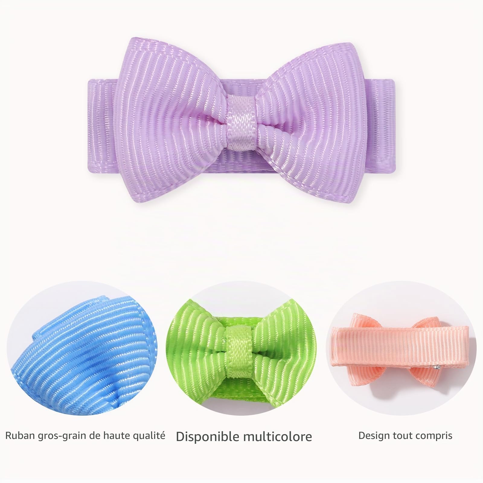 choicbaby Pack de 40 Pièces Barettes Cheveux Fille, 1,2 pouces (3 cm) Mini clips à cheveux avec plein arc couvert filles Accessoires de cheveux pour bébé filles tout-petits