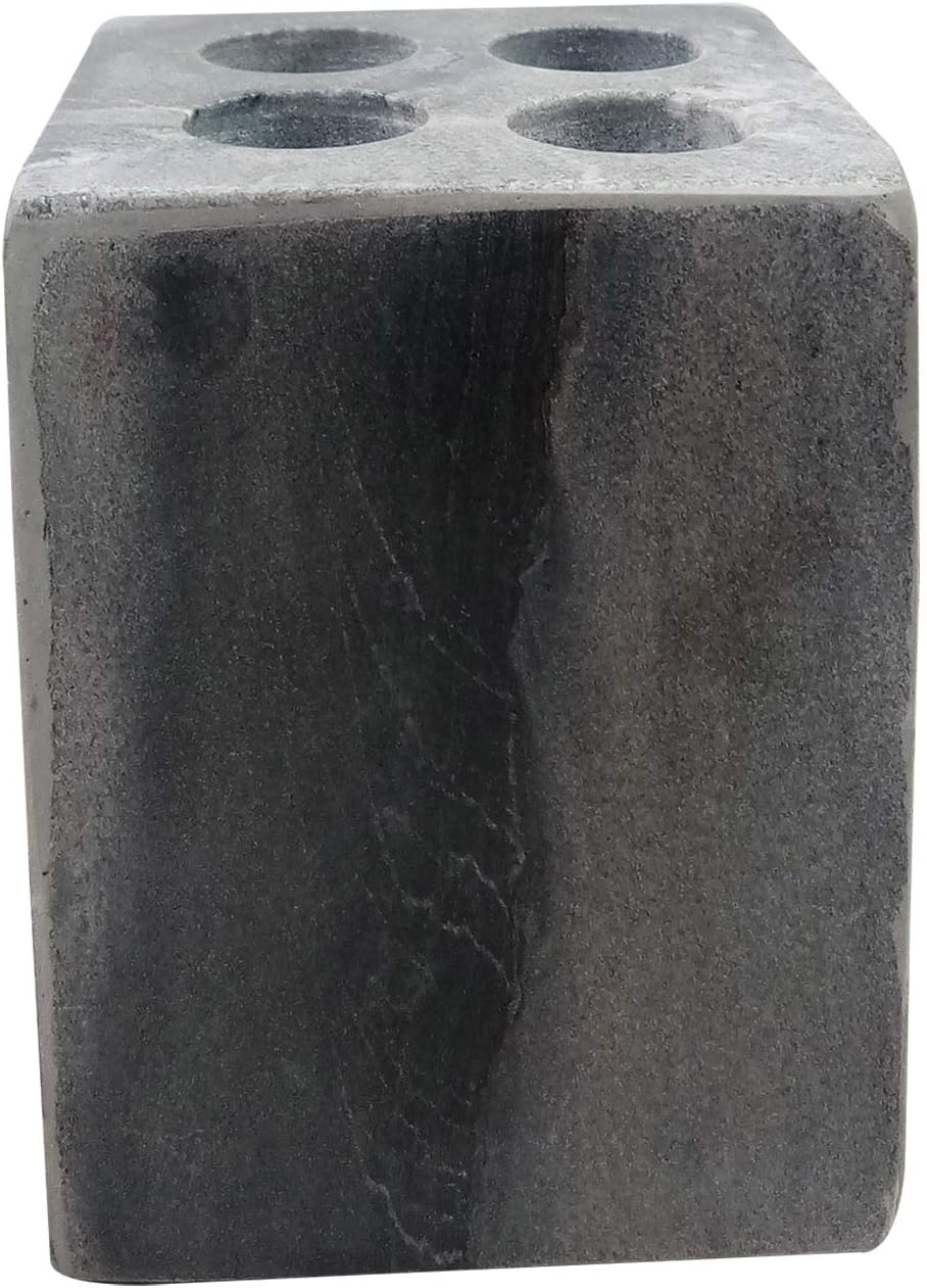 Black Marble Toothbrush Toothpaste Holder Bathroom Accessories Handicraft by Indian Awarded Artisan