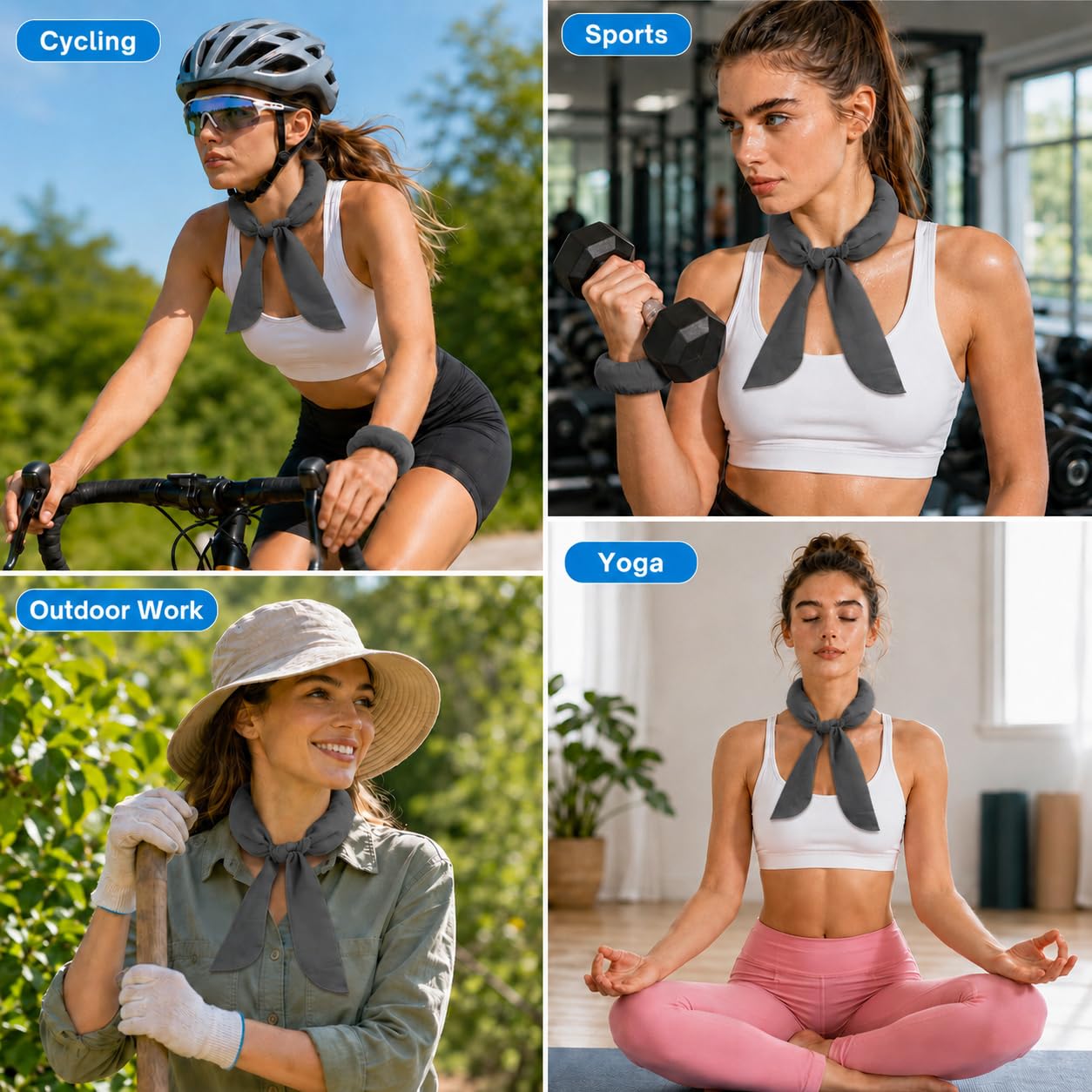 2 panni rinfrescanti per il collo, scaldacollo, scaldacollo sportivo e rinfrescante, unisex e adatto agli animali, per uomini e donne, animali domestici, attività all'aperto e tempo caldo