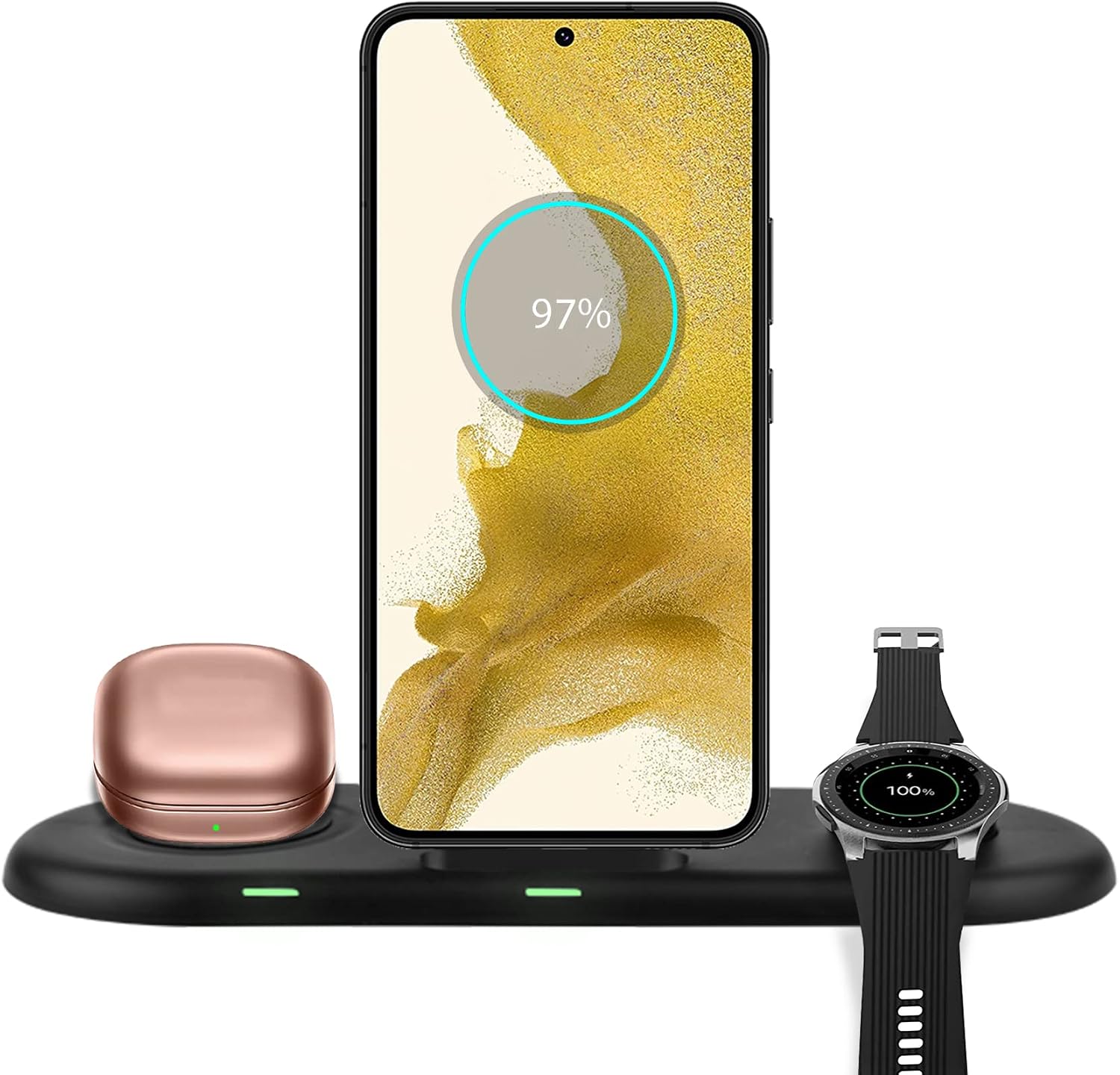 Wireless Charging Station for Samsung Galaxy S23/S23+, Samsung Wireless Charger for Galaxy S22/S22 Ultra/Z Fold 4/Z Flip 4/S21/S20, Galaxy Watch Charger for Galaxy Watch 5 Pro 4 3, Galaxy Buds Pro 2