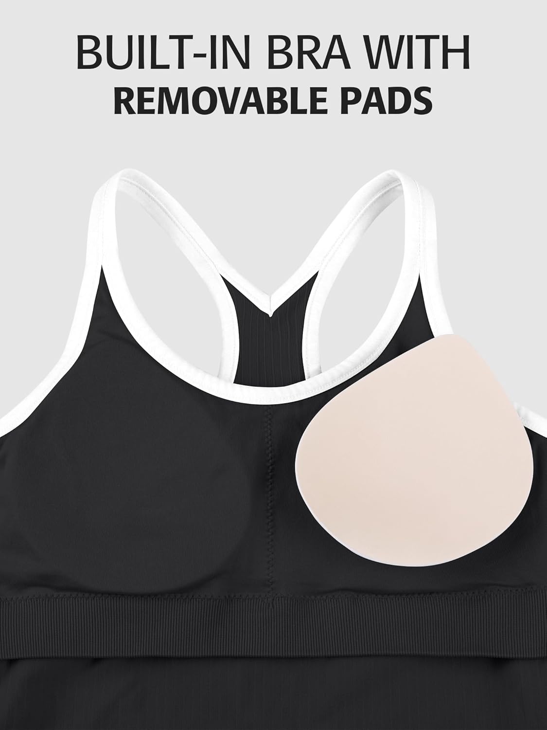 ATTRACO Ribbed Workout Tank Tops for Women with Built in Bra Tight Racerback Scoop Neck Athletic Top - Image 4