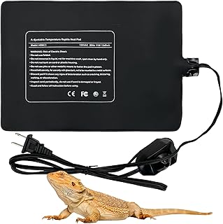 Hamiledyi Reptile Heating Pad 23W, Waterproof Under Tank Heater Mat 8x12 Inch for 30-40 Gallon Terrariums, Safe Heat Mat for Bearded Dragons, Leopard Geckos, Hermit Crabs, Snakes & Lizards
