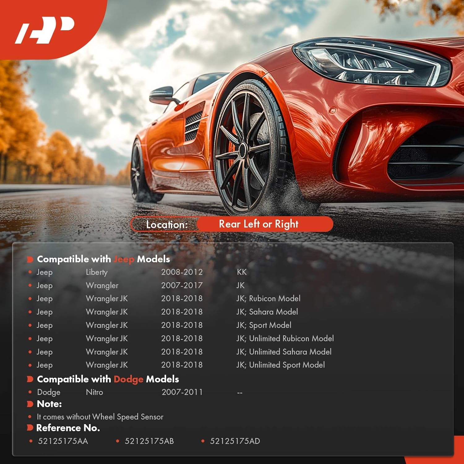 A-Premium Rear Driver or Passenger Side Brake Dust Shield Compatible with Jeep & Dodge Models - Wrangler 2007-2017, Wrangler JK 2018, Liberty 2008-2012, Nitro 2007-2011