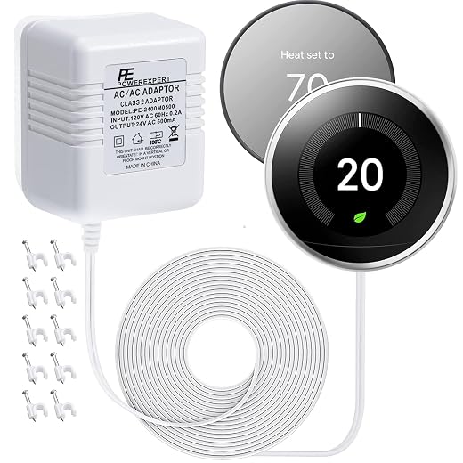 Thermostats 24 Volt Transformer C Wire Power Adapter for Nest, Ecobee, Honeywell WiFi Thermostats, Power Supply for Nest Hello, Ring Smart Doorbells Chime