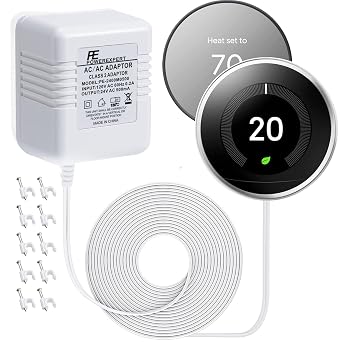Thermostats 24 Volt Transformer C Wire Power Adapter for Nest 3rd Gen, Ecobee, Honeywell WiFi Thermostats, Power Supply for Nest Hello, Ring Smart Doorbells Chime