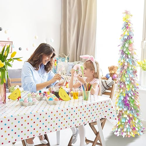 Miniatura 3 de JIALEIXI Decoración de árbol de Pascua con huevos para fiestas en casa, vacaciones, 5 pies, decoración de árbol de lápiz artificial emergente,