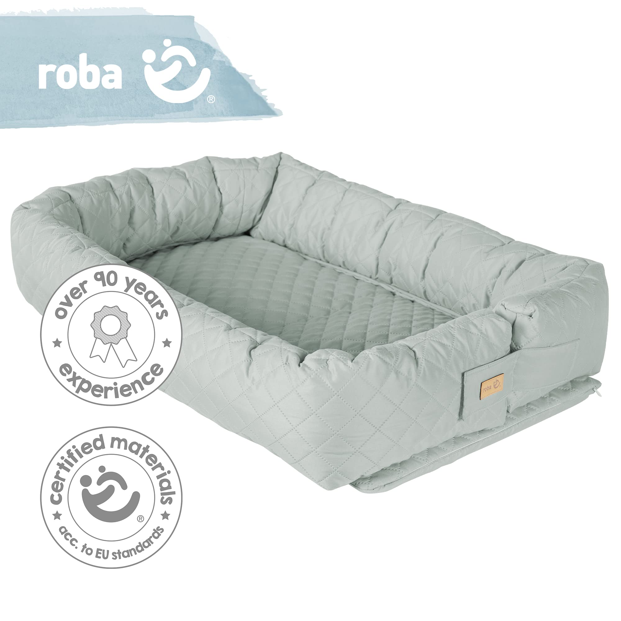 roba Babylounge 3 en 1 Style', Nido de Peluche, Verde Helado, Cuna de Viaje, Cambiador, Serpiente