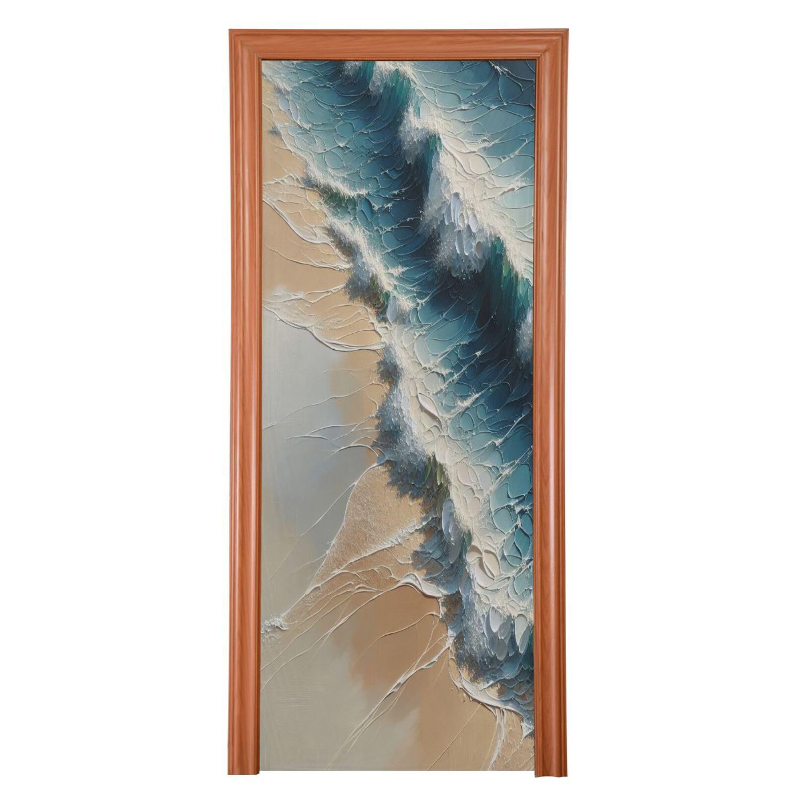 FLildon Seaside Waves Painting Door Cover Decoration, Party Accessory Porch Decor for Festive Ornament Room Door Covers 36 x 98 Inch