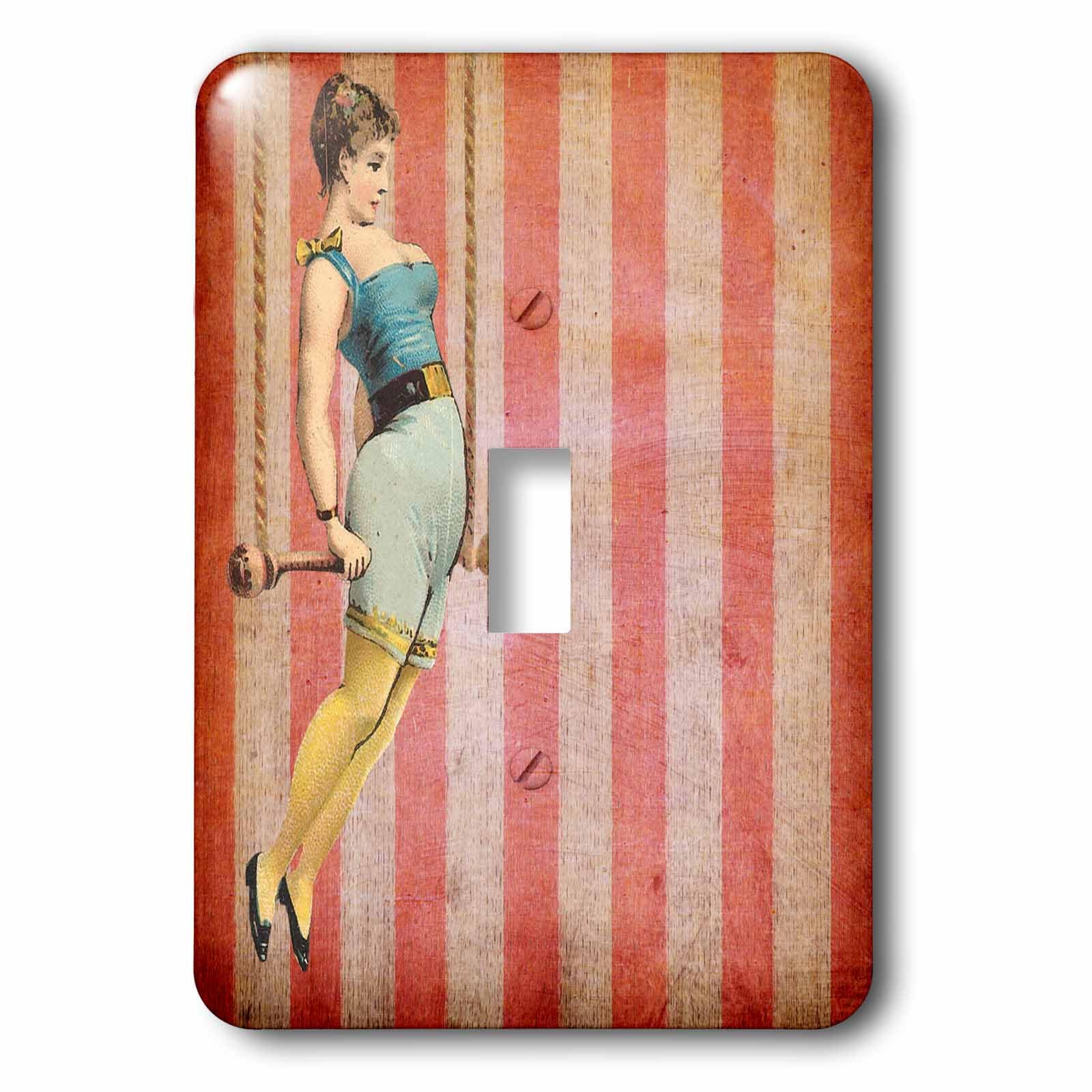 Interrupteur à baïonnette Vintage Trapeze Girl pour salon rétro 3dRose