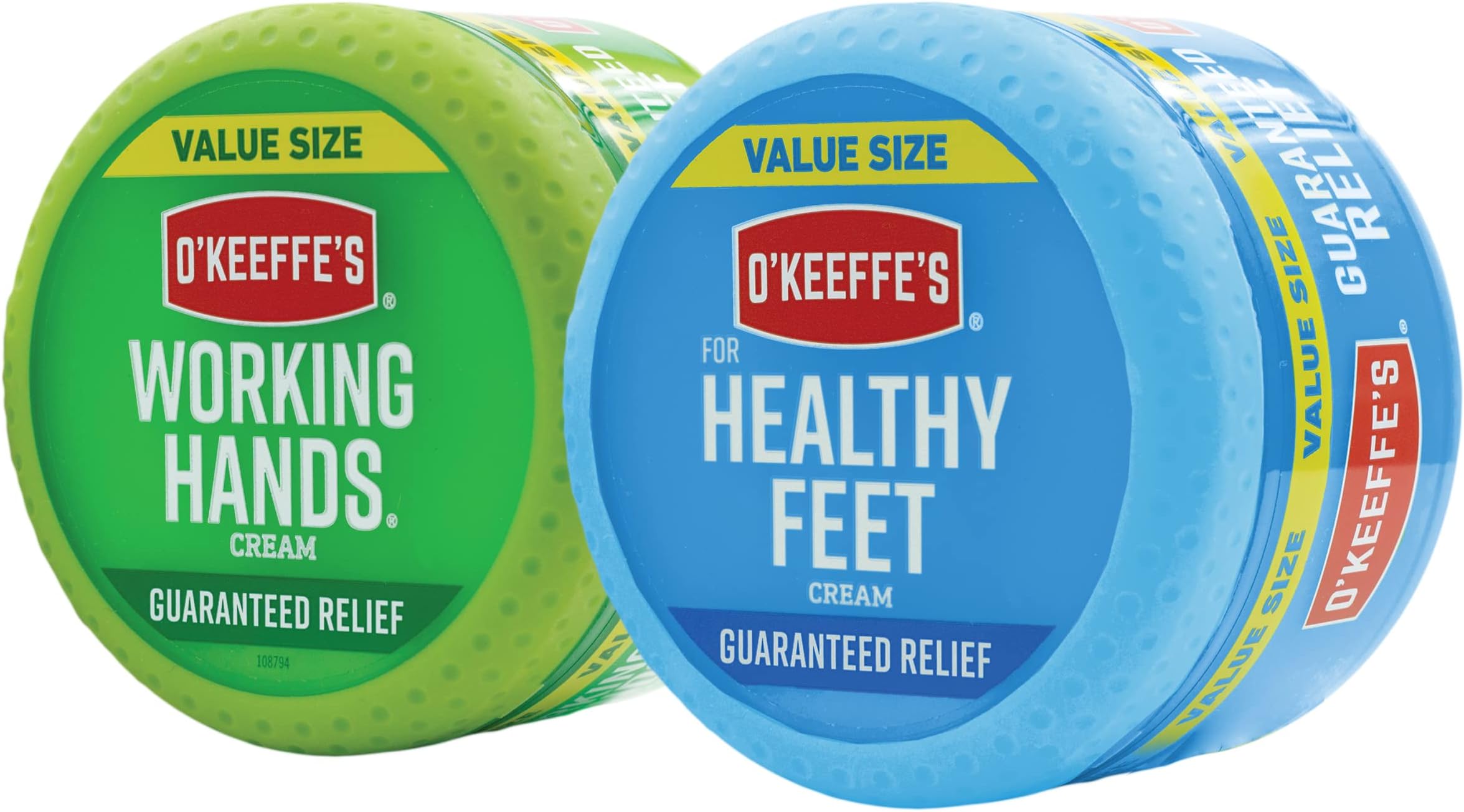 Working Hands Hand Cream, 6.8 oz Jar and Healthy Feet Foot Cream, 6.4 oz Jar - Repairing Skincare for Extremely Dry, Cracked Hands and Feet