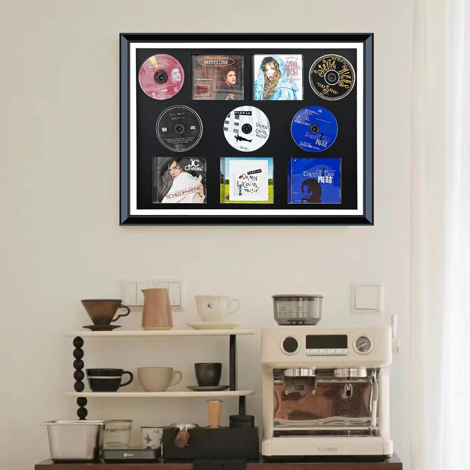CD/DVD Storage Case,DVD case Holder Organizer,disc Collection Display,Wooden CD/DVD Case Display Frame,Signe Dalbum Display Frame,Album Cover Display Gift,Music Lover Home décor,Multi Media wall Art.