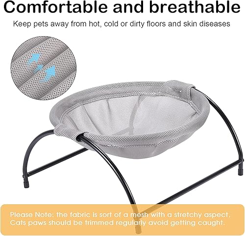 Miniatura 2 de NANANARDOSO Cama para gatos, hamaca para gatos Cama de dormir desmontable elevada para perro, cuna hamaca transpirable, fácil de montar,