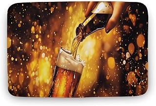 Beer Print Bath Rug Coral Velvet Bath Mats for Bathroom Floor Tub and Shower Home Decor Accessories Comfortable Soft Water Absorption Non-Slip Easier to Dry 15.7"x23.6"