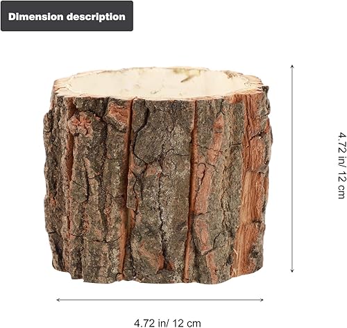 Miniatura 3 de DOITOOL Macetas de madera para suculentas de madera, macetas rústicas para decoración de tocón de árbol, macetas pequeñas para interiores y