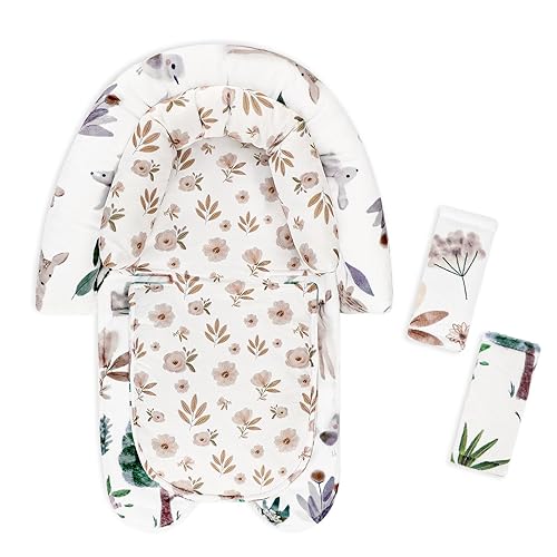 Miniatura 13 de Soporte para la cabeza de asiento de automóvil y fundas para correa, cojín mejorado 2 en 1 para asiento de automóvil infantil para niñas recién