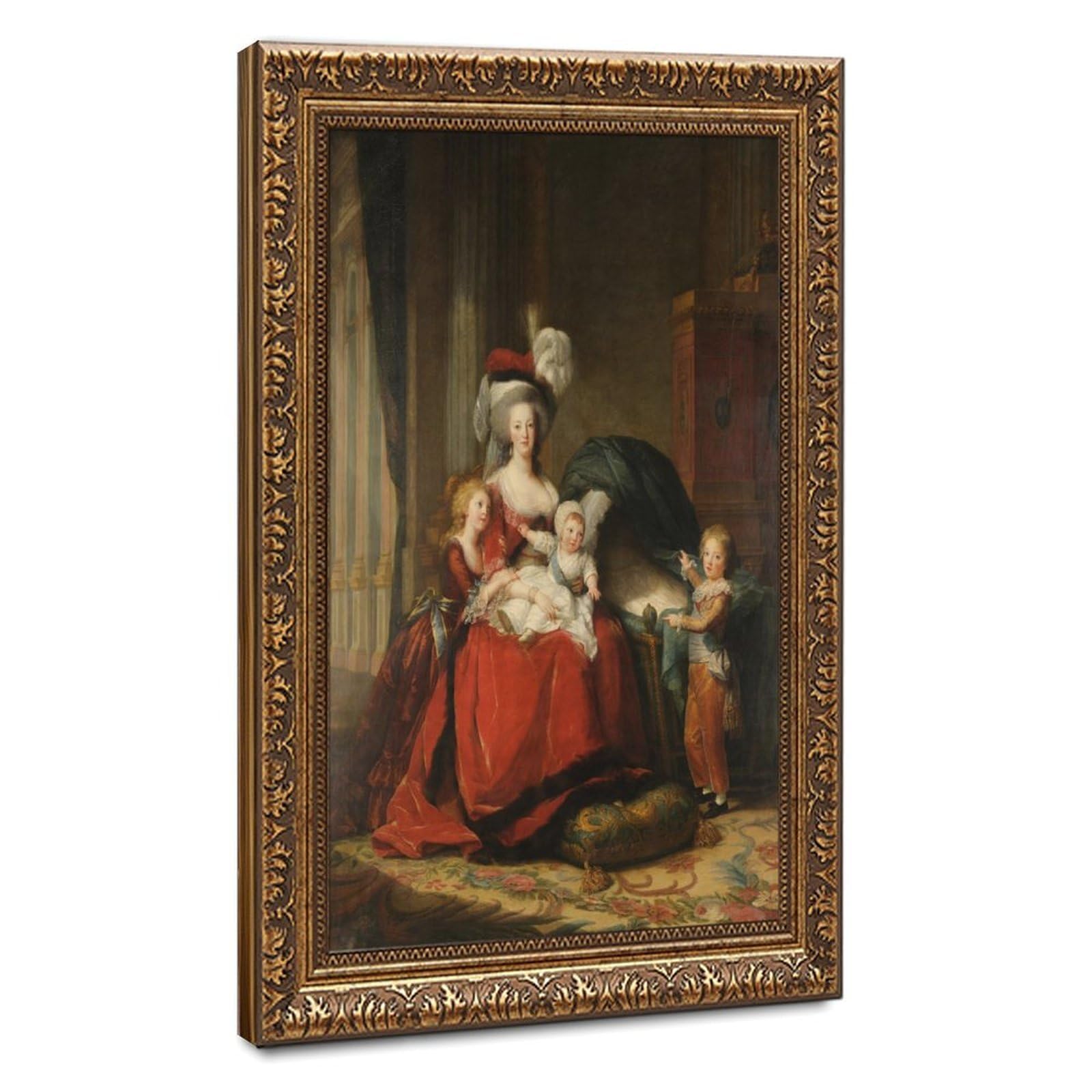 WCYB Marie Antoinette And Her Children by Élisabeth Vigée Le Brun Prints Posters Canvas Deco Paintings Wall Art For Office Living Room Hangable Frame 12" L