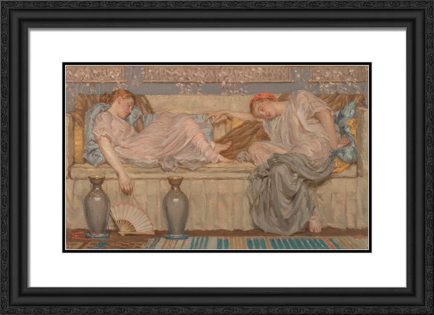 ArtDirect Moore, Albert Joseph 24x18 Gold Ornate Framed Art Print with Double Matting Titled: Beads (study)